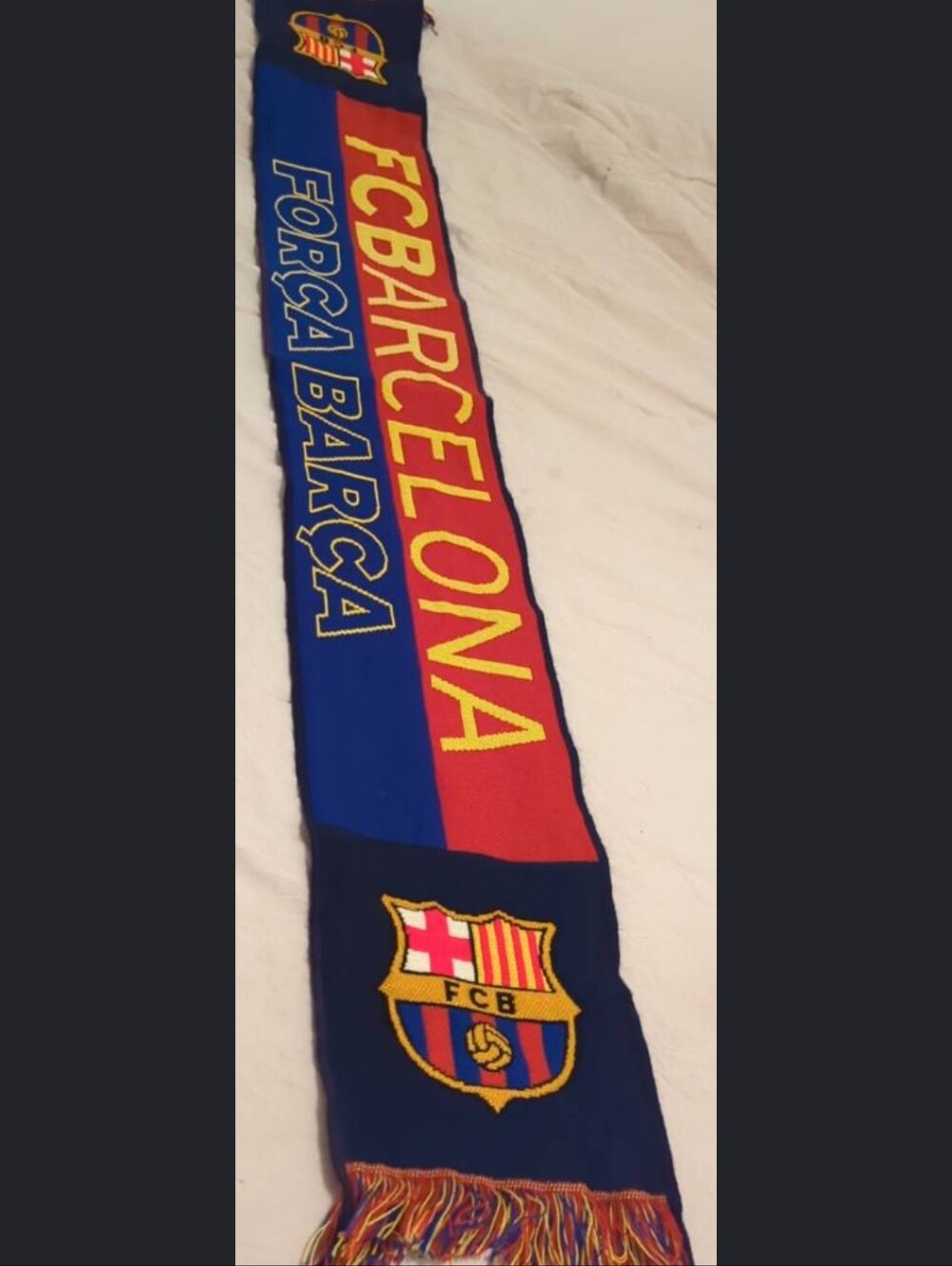 Official FC Barcelona Soccer Fan Scarf Blue Red Força Barça